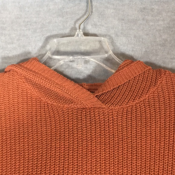 CYNTHIA ROWLEY Trendy Dropped Shoulder Flat Knit Sweater with Hood - Picture 3 of 14